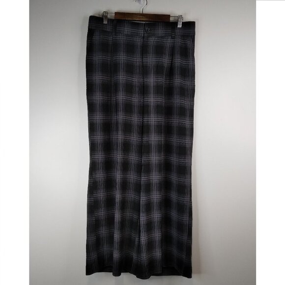 NWT Torrid Wide Leg Studio Stretch Crepe High Rise Shadow Plaid Pants Size 12 - Picture 2 of 14